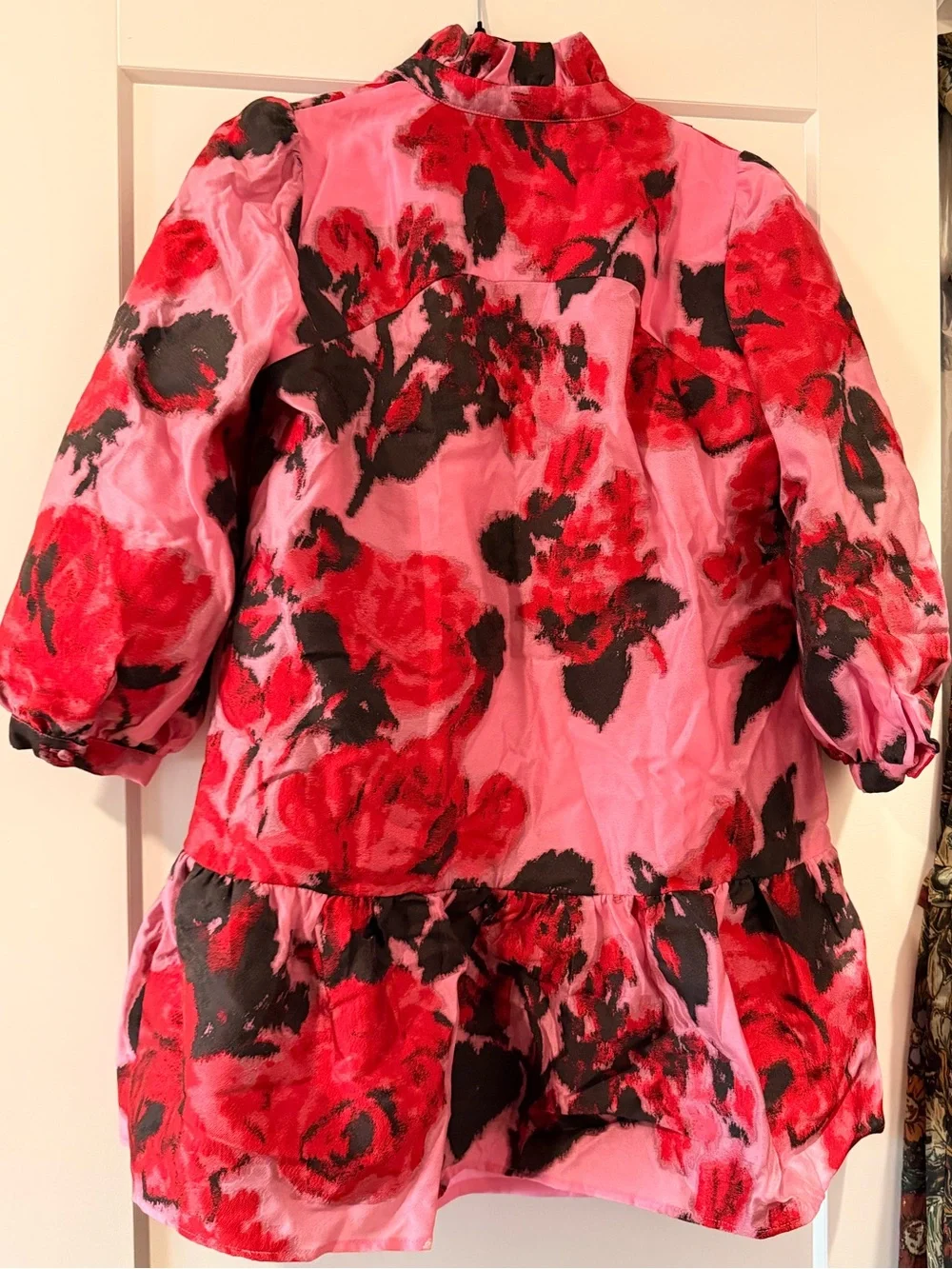 Tuckernuck Palmerston Pink Floral Dress with Red and Black Accents - Picture 2 of 4